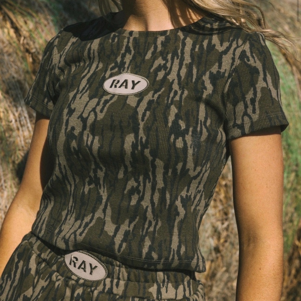 RAY x MossyOak Camouflage Baby Tee
